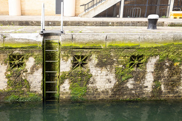 Metal dock canal ladder