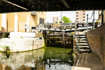 Limehouse basin lock - London, UK