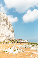 Vast seaside sandy beach walk