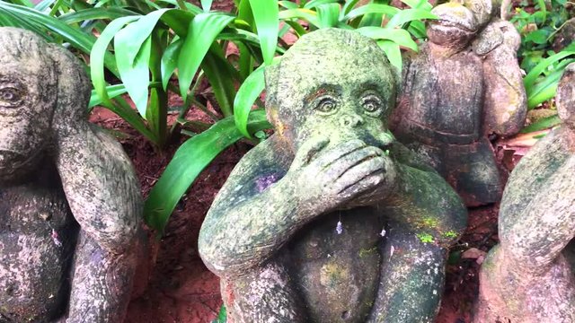 three monkeys see nothing hear nothing or say nothing in park