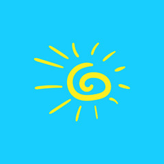 Sun painted. Vector illustration
