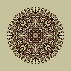 Set of two Round Floral Ornament Mandala. Vector Illustration.. For Home Decor, Interior Design, Coloring Book, Greeting Card, Invitation, Tattoo. Anti-Stress Therapy Pattern.