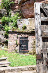 Fototapeta na wymiar Small door in medieval castle