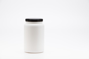 Photo of empty tin isolated over white background