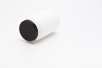 Photo of empty tin isolated over white background