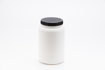 Photo of empty tin isolated over white background