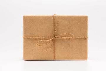Brown gift box on white background