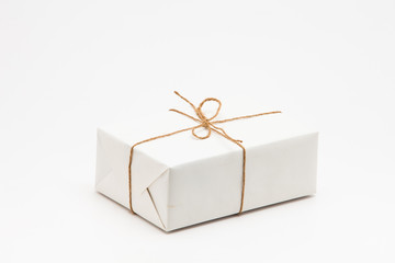 Photo White Gift boxes isolated on white background