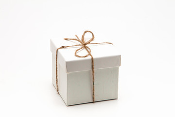 Photo White Gift boxes isolated on white background