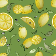 Cercles muraux Citrons IMPRIMÉ MOTIF SANS COUTURE CITRONS