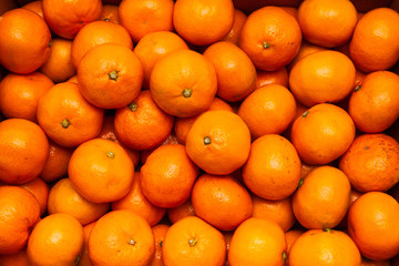 Close orange group Mandarin tangerine