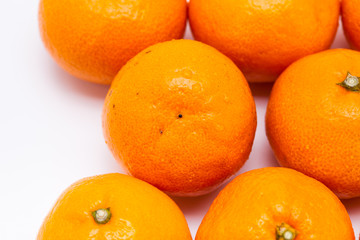Close orange group Mandarin tangerine