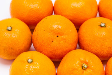 Close orange group Mandarin tangerine