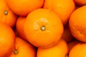 Close orange group Mandarin tangerine