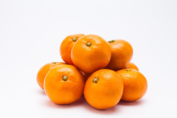 Group of orange on white background