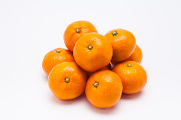 Group of orange on white background