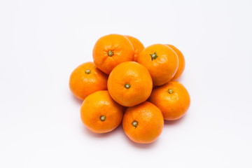 Group of orange on white background