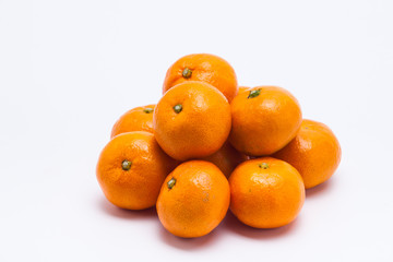 Group of orange on white background