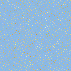 Blue and Gold Confetti Seamless Pattern - Cute blue and gold confetti repeating pattern design