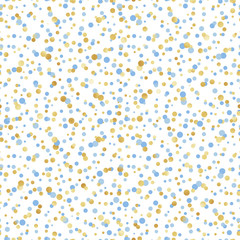 Fototapeta na wymiar Blue and Gold Confetti Seamless Pattern - Cute blue and gold confetti repeating pattern design