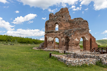 Fototapeta na wymiar Ruins of early Byzantine Christian basilica know as The Red Church near town of Perushtitsa, Plovdiv Region, Bulgaria