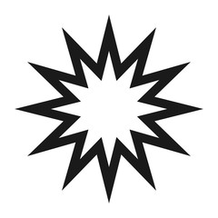 twelve ray star - minimal line web icon. simple vector illustration. concept for infographic, website or app.