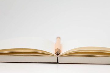 Open book pages on white background 