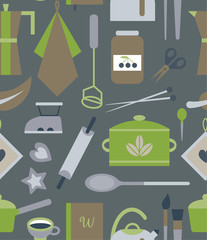 Kitchen pattern seamless geometric design