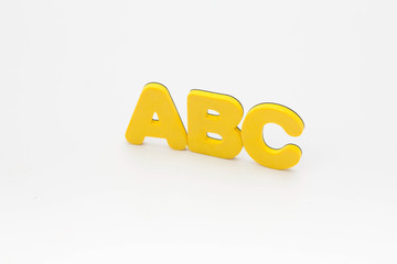 Letter yellow color A B C isolated