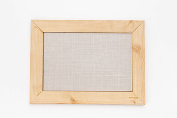 Fototapeta premium Wooden frame for painting or picture with back board on white