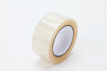 Roll of adhesive tape isolated on white background 