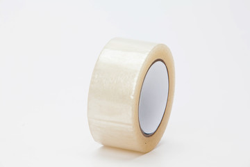 Roll of adhesive tape isolated on white background 