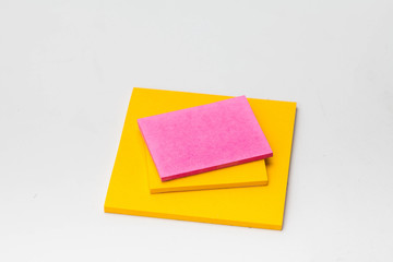 Sticky note pads on white background