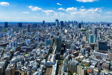 (東京都-都市風景)高層ビルラウンジから望む新宿･渋谷方面への風景３