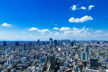 (東京都-都市風景)高層ビルラウンジから望む新宿･渋谷方面への風景４