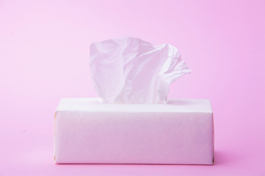 Tissue Box On Pink Background