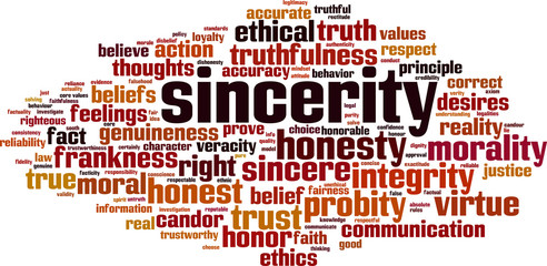 Naklejka premium Sincerity word cloud