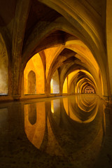 Naklejka premium Baths of Lady Mary of Padilla ancient rainwater pool under Alcazar palace Seville Andalusia