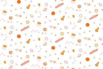 Space pattern seamless design for kids