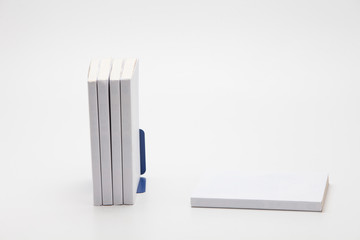 Composition with white books isolated