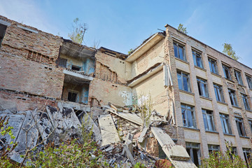 Destroyed school in the city of Pripyt, in the exclusion zone