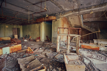 The Soviet Supermarket abandoned in the city of Pripyat just 3 kilometers from Chernobyl