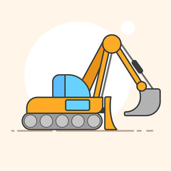 Excavator vector logo for your design needs. Vector