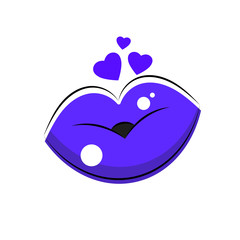 Women s lips logo for t-shirt, flyers , web graphics. Vector