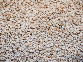 Background top view of sesame seeds 