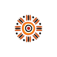Aboriginal art logo design inspiration vector template