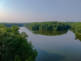 landscape with river and clouds