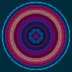 Colorful abstract bright circle , radial striped texture in purple and blue tones on green background. Round pattern