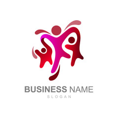 the three people's logo is holding hands,family logo, charity icon, the logo is ready for use