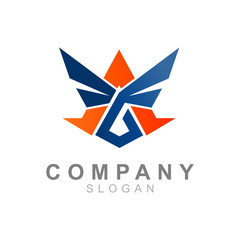 letter A logo with wings and simple appearance, airplane icon, star logo with simple design